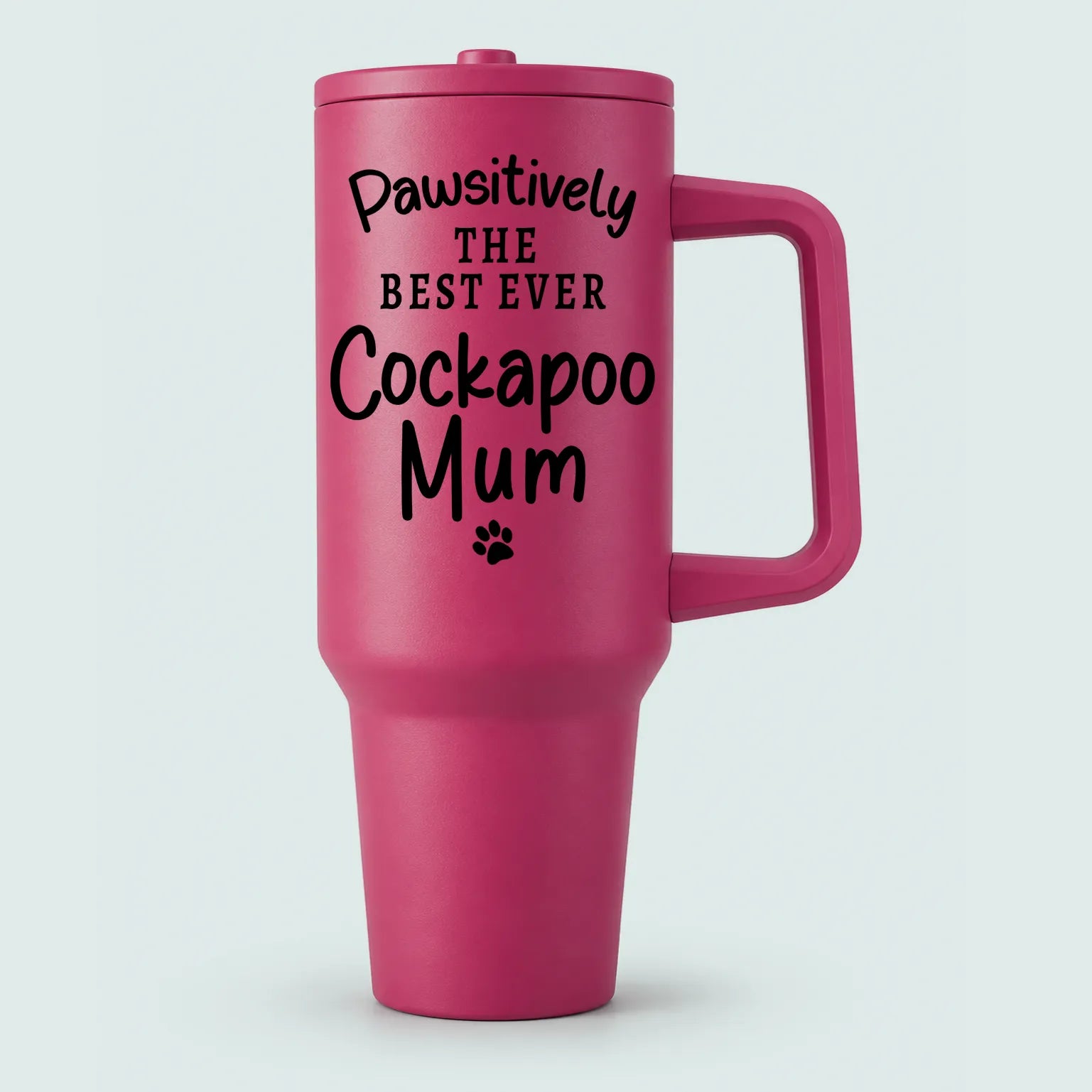 Pawsitively Best Ever Cockapoo Mum 40oz Tumbler Hot Pink 
