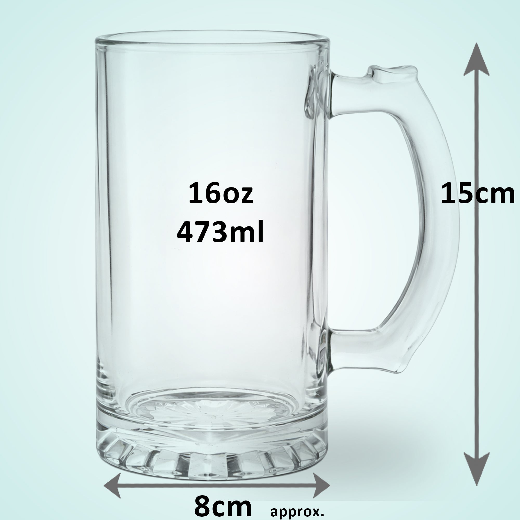Beer Glass Clear 16oz Size