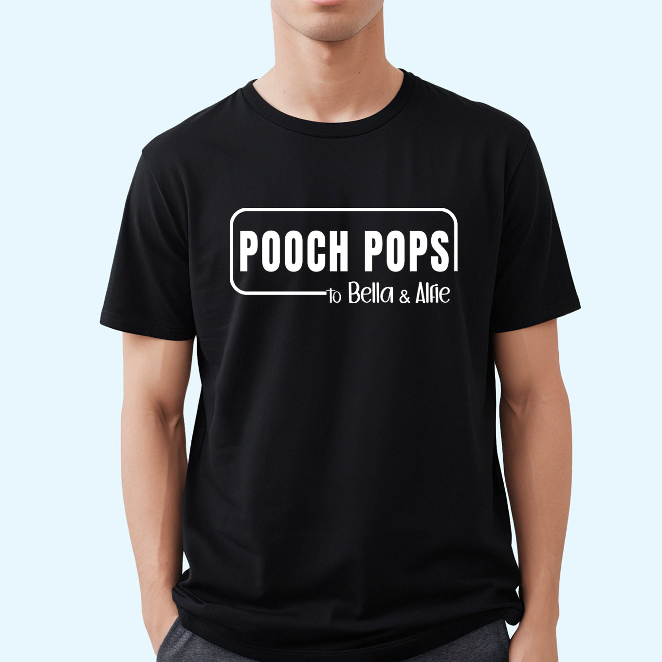 Pooch Pops T-Shirt Personalised with Dogs Names Black