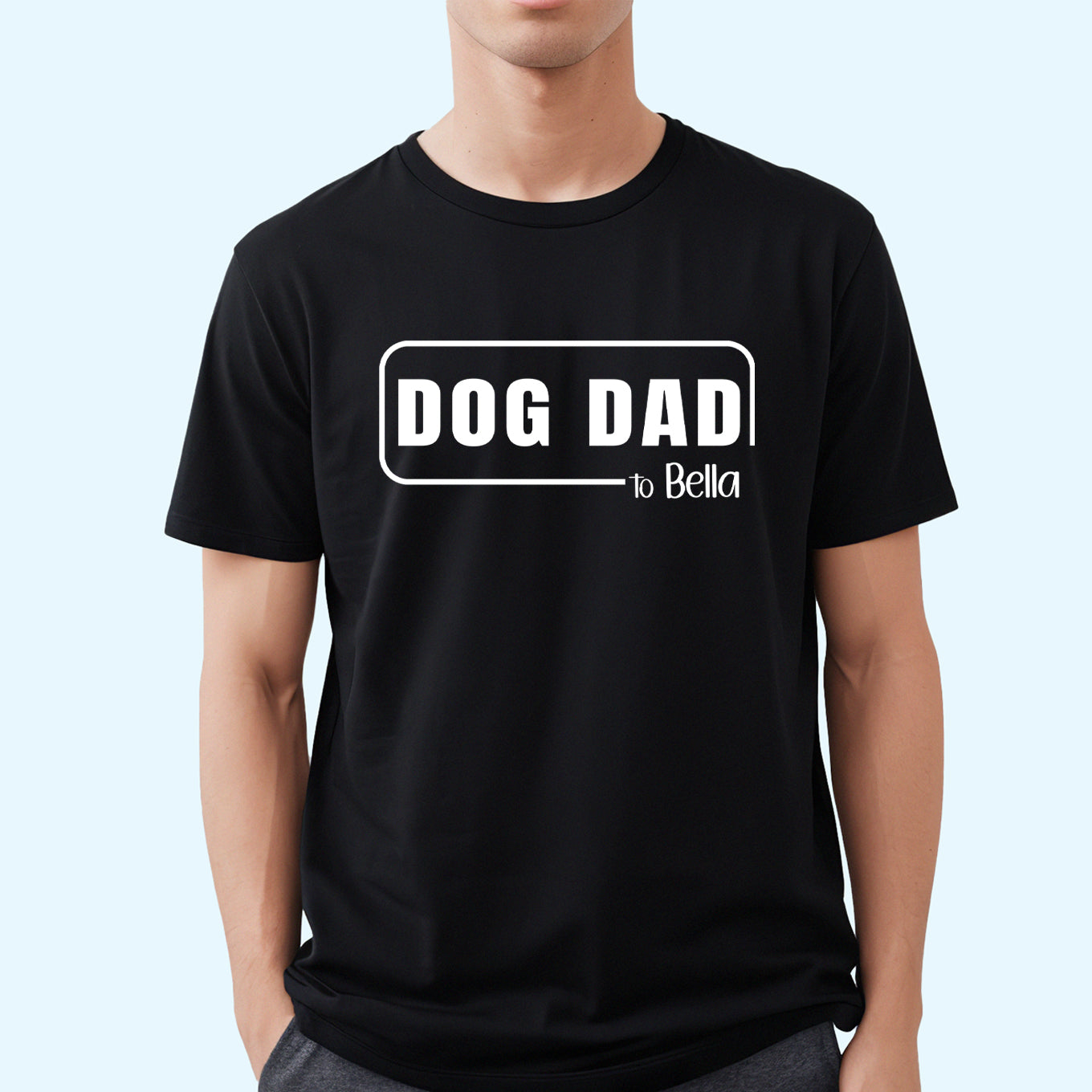 personalised dog dad t-shirt black