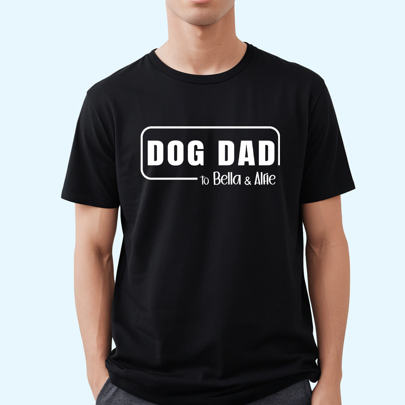 personalised dog dad t-shirt black