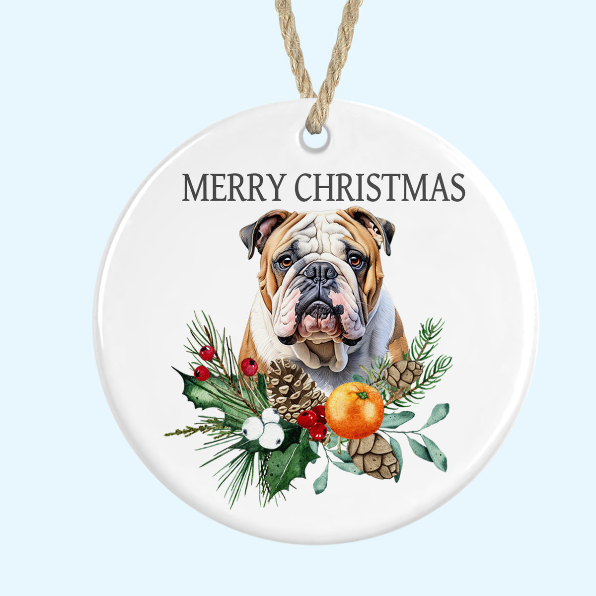 Merry Christmas Ceramic Christmas Tree Ornament