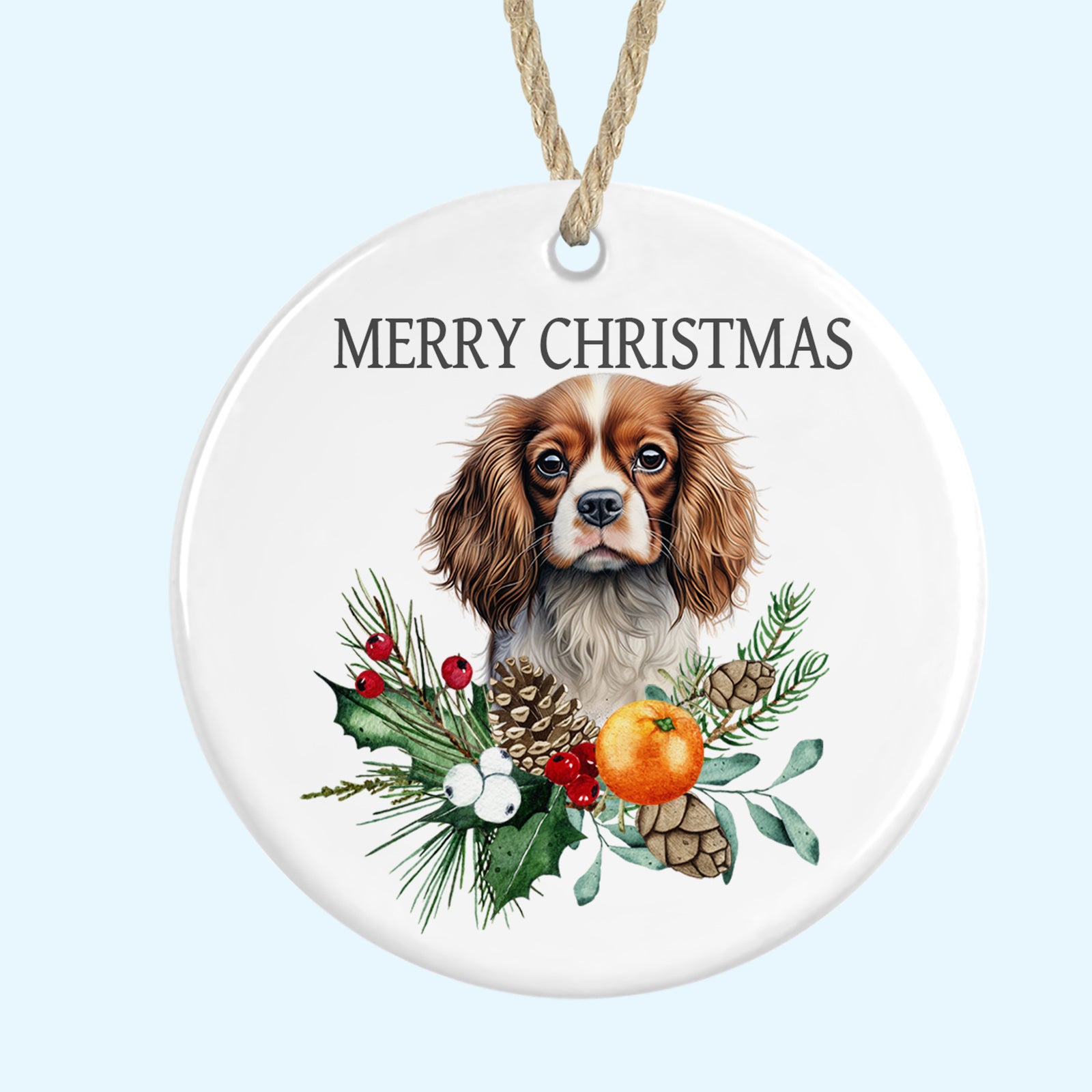 Merry Christmas Ceramic Christmas Tree Ornament