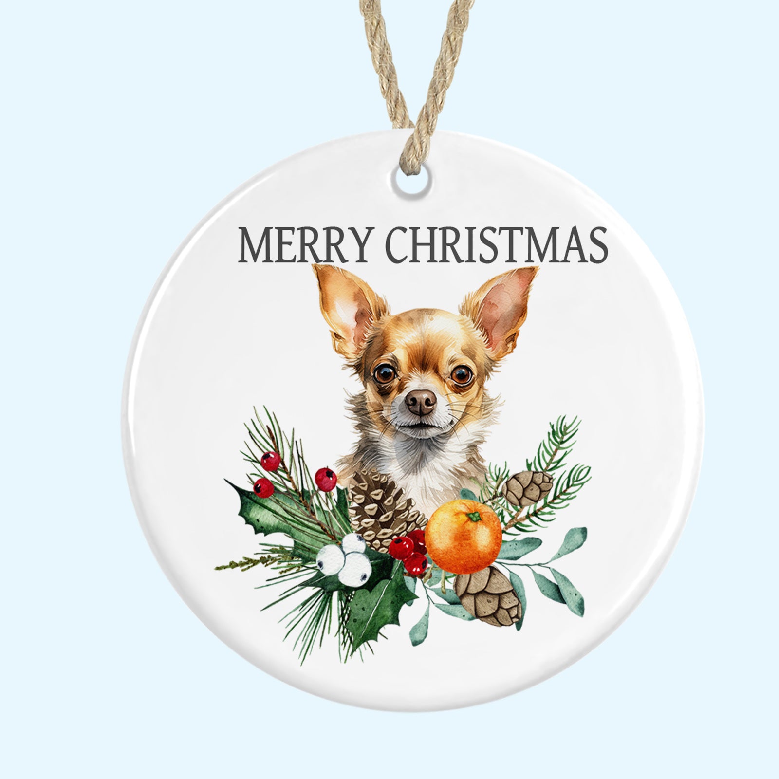 Merry Christmas Ceramic Christmas Tree Ornament