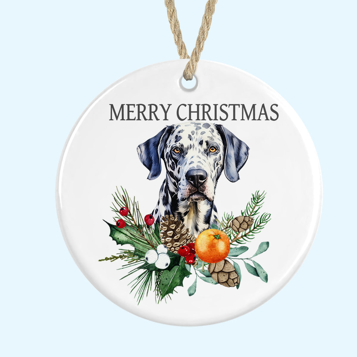 Merry Christmas Ceramic Christmas Tree Ornament