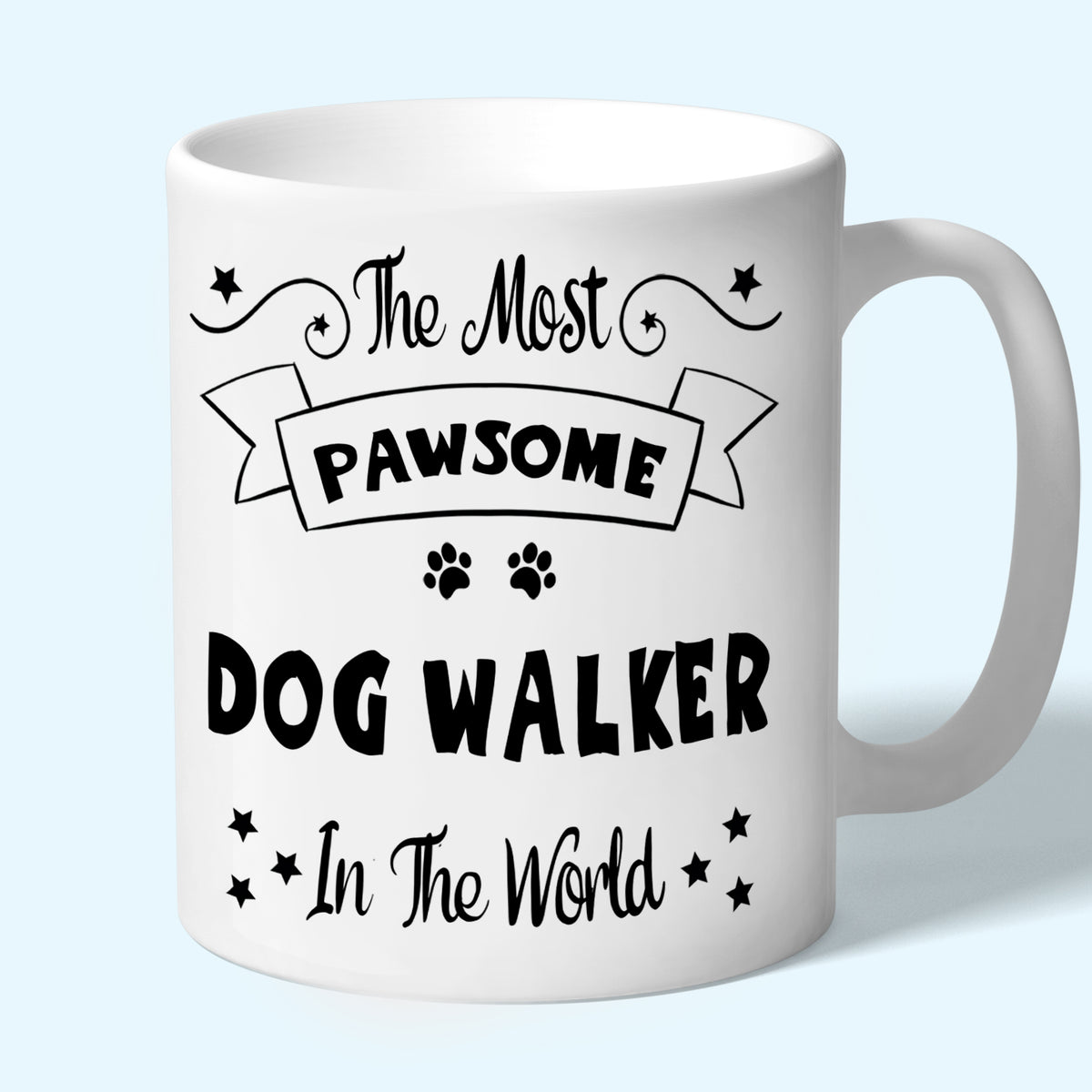 Dog Walker Mug, Pawsome Gifts Black