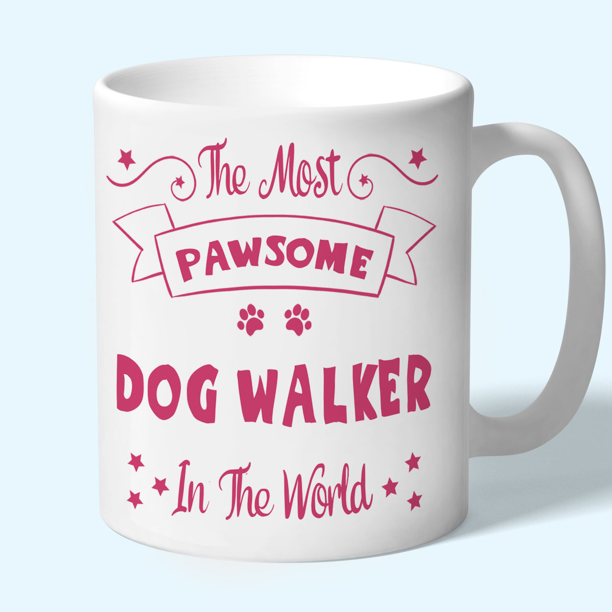 Dog Walker Mug, Pawsome Gifts Raspberry