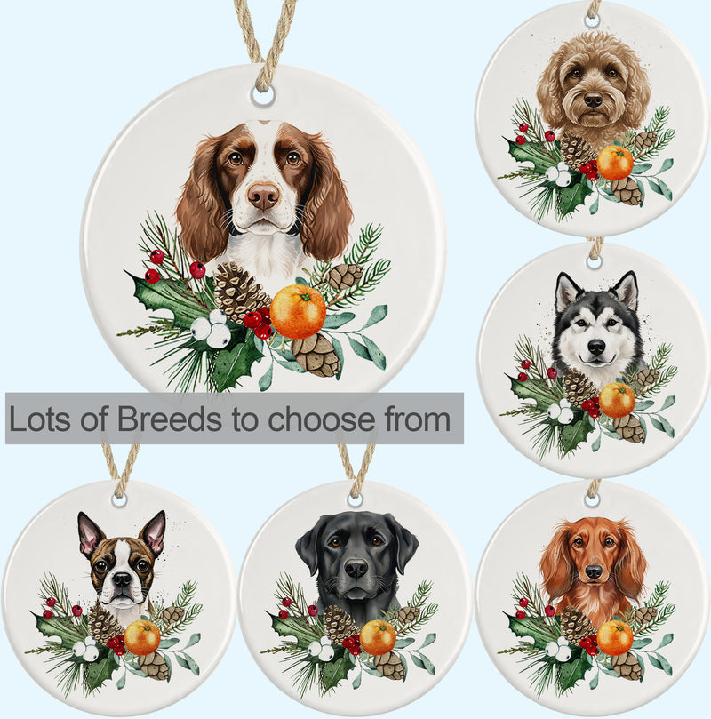 Dog Ceramic Christmas Tree Ornament Decoration