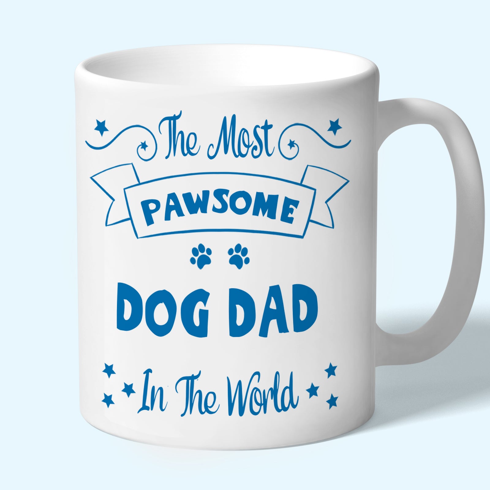 Dog Dad Mug Gift Pawsome Blue