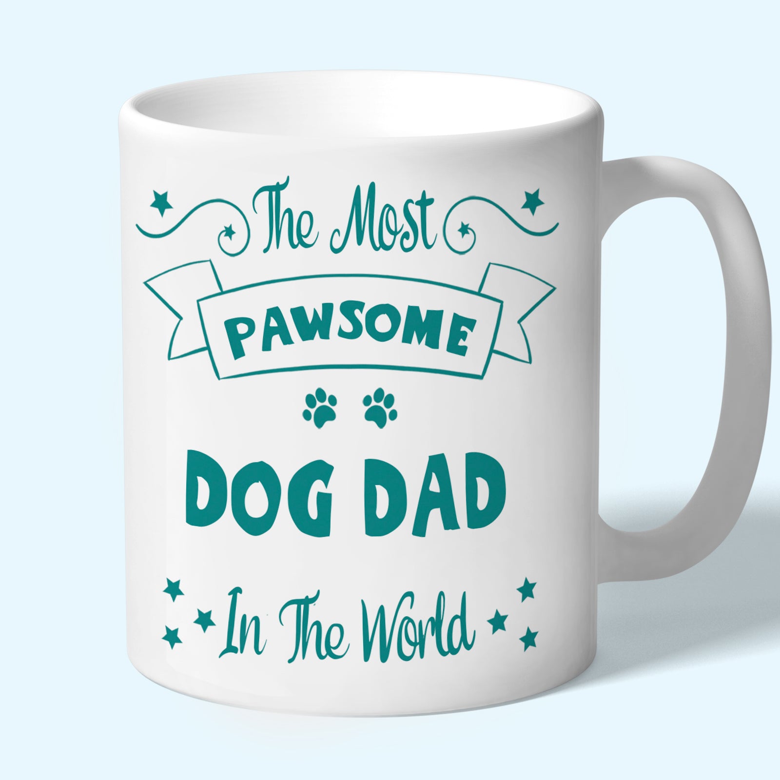 Dog Dad Mug Gift Pawsome Teal