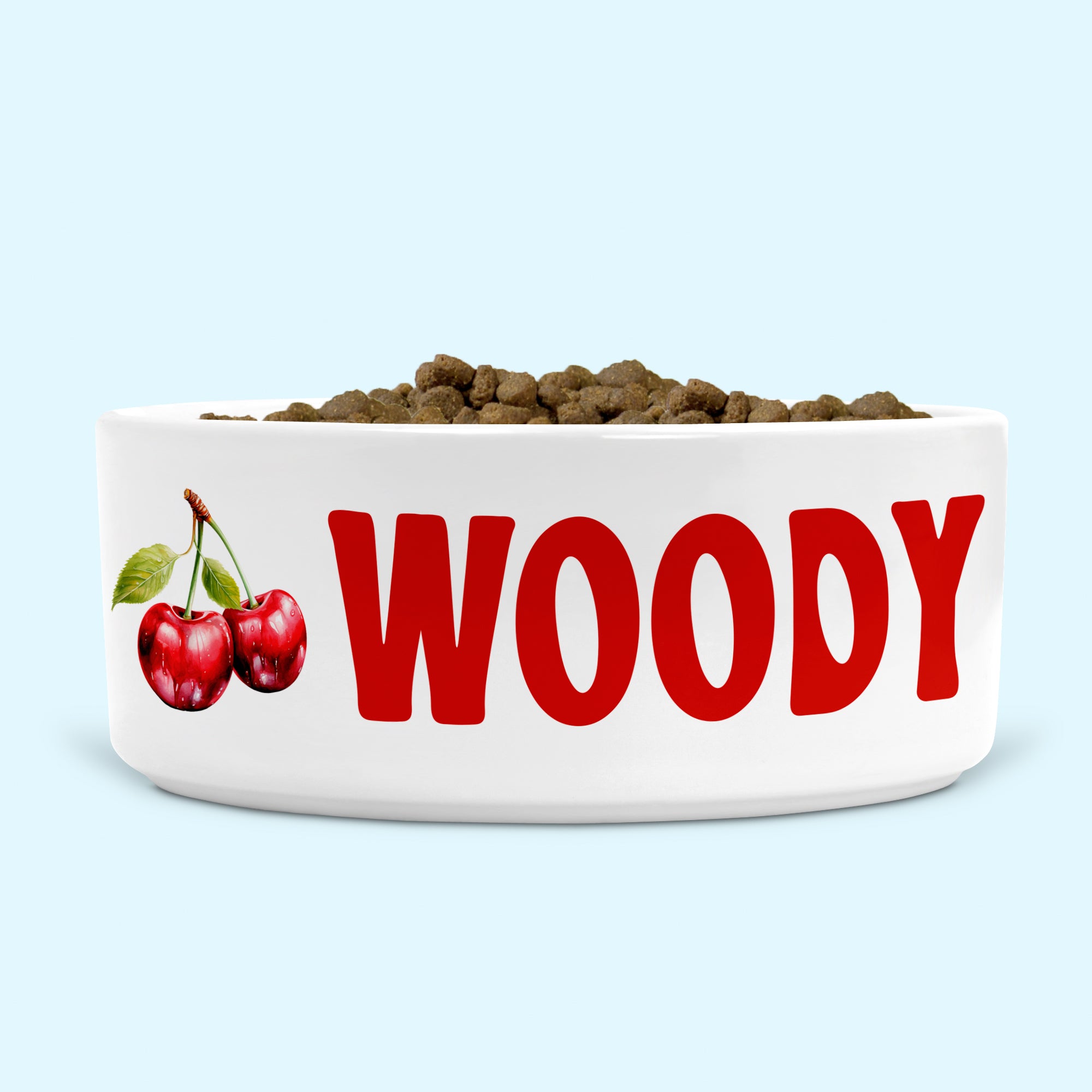 Personalised Ceramic Dog Bowl with Cherries Medium-Large