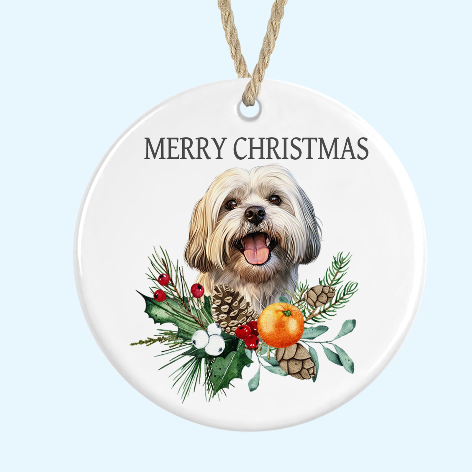 Merry Christmas Ceramic Christmas Tree Ornament