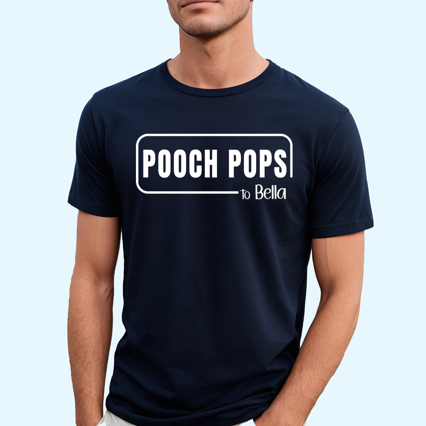 Pooch Pops T-Shirt Best Dog Dad Ever Navy