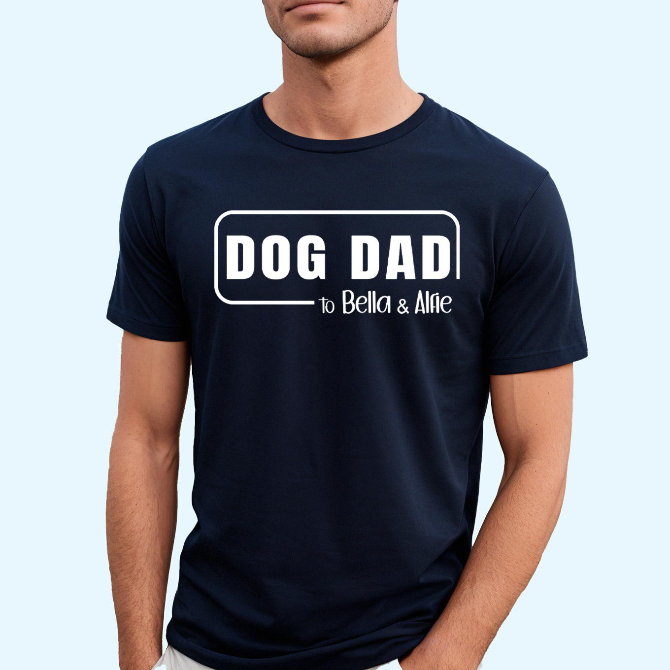 personalised dog dad t-shirt black