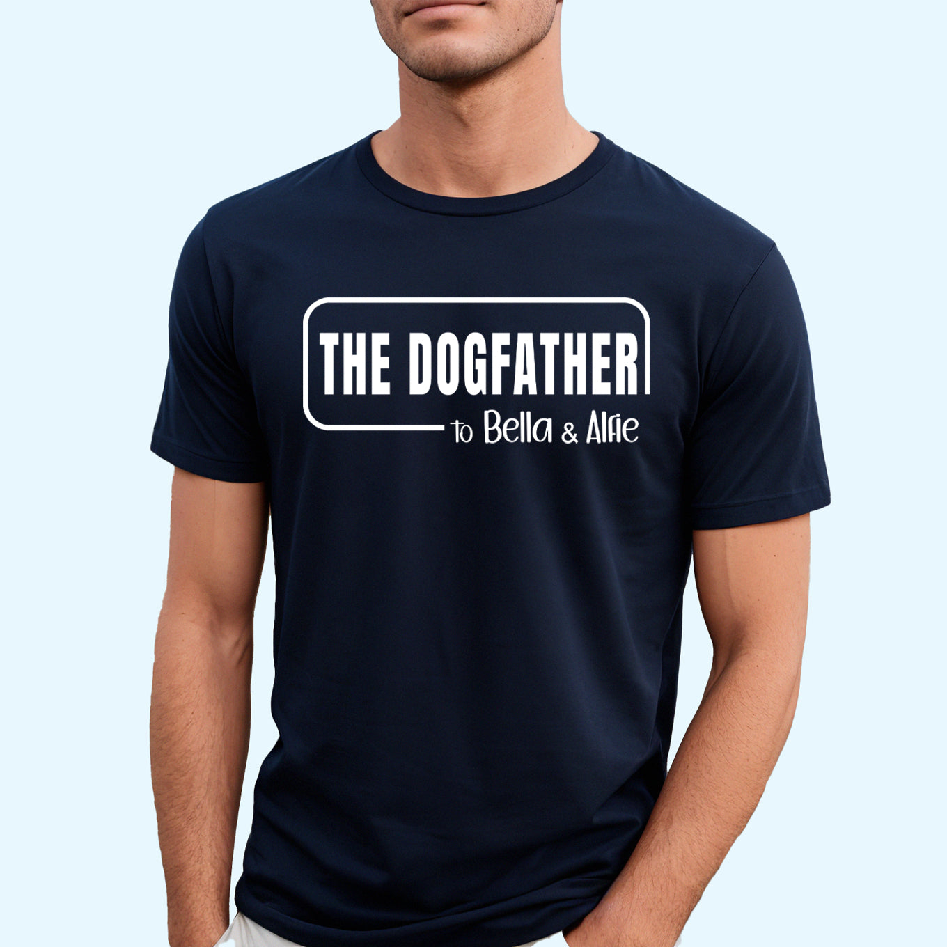 personalised the dogfather t-shirt navy