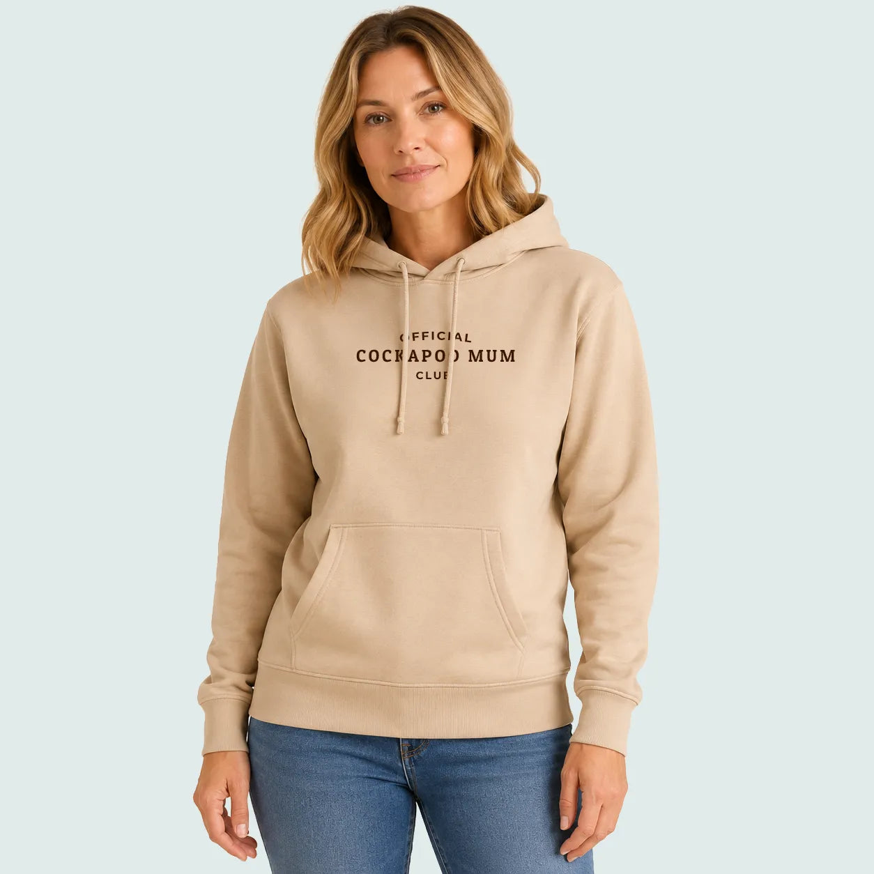 Official Cockapoo Mum Club Hoodie Desert Sand Chocolate Brown
