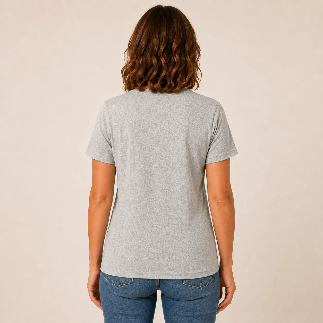 Official Cockapoo Mum Club Tshirt Heather Grey Chocolate Brown Back View