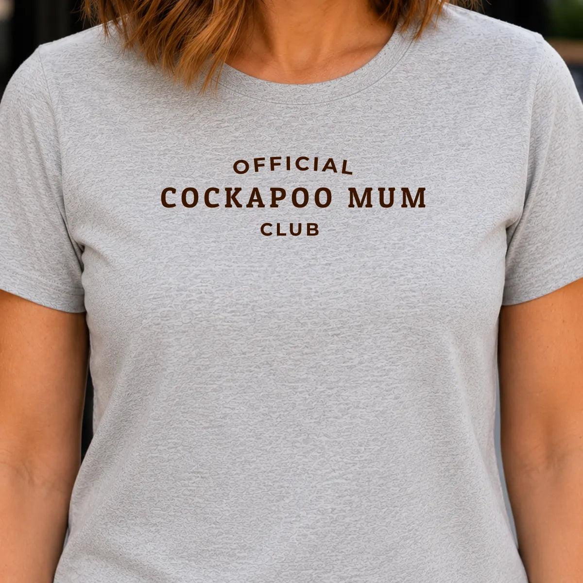 Official Cockapoo Mum Club Tshirt Heather Grey Chocolate Brown Print Quality