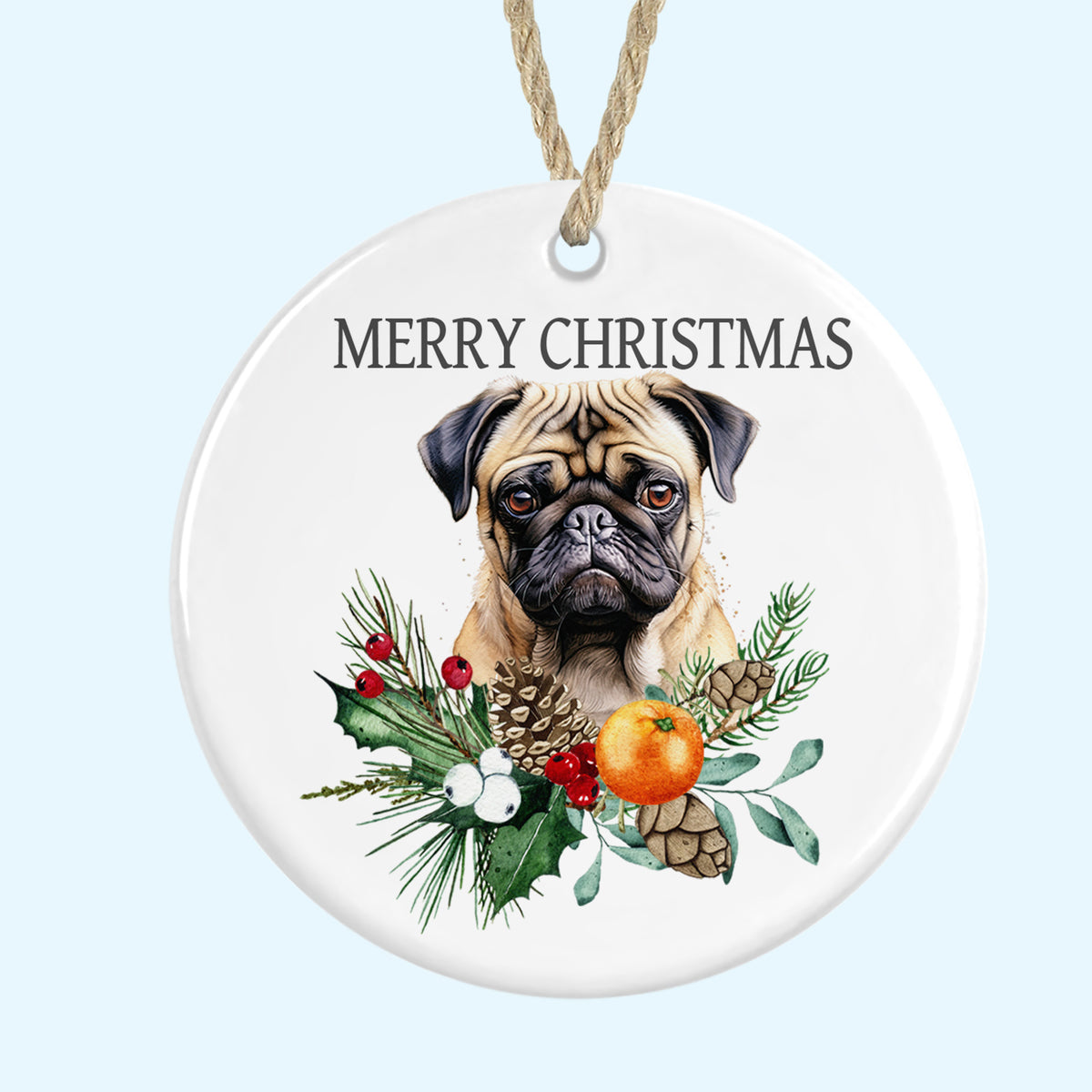 Merry Christmas Ceramic Christmas Tree Ornament