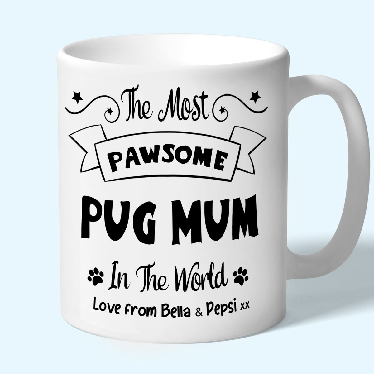 Personalised Pug Mum Mug