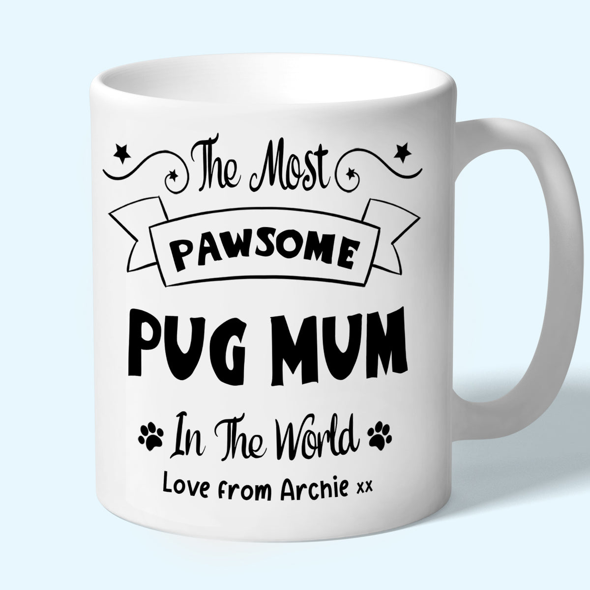 Personalised Pug Mum Mug