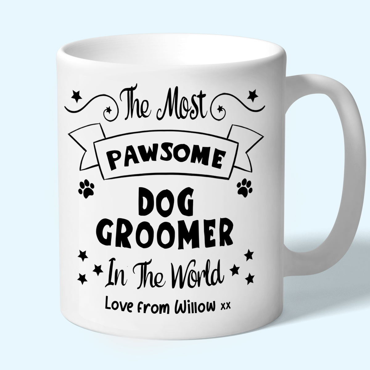 Personalised Dog Groomer Mug, Pawsome Gifts Black