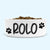 Personalised Ceramic Dog Bowl Medium Large with 2 Paws Black Design