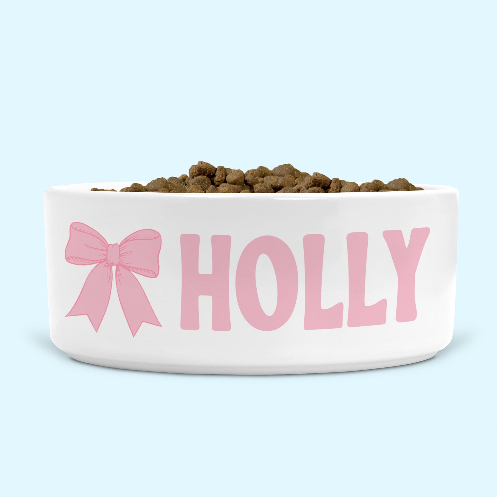 Personalised Dog Bowl Pink Bow