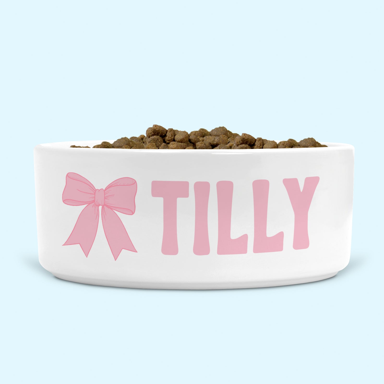 Personalised Dog Bowl Pink Bow