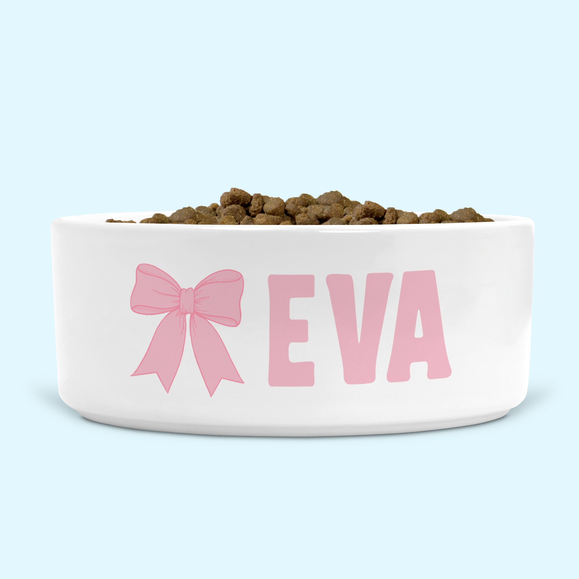 Personalised Dog Bowl Pink Bow