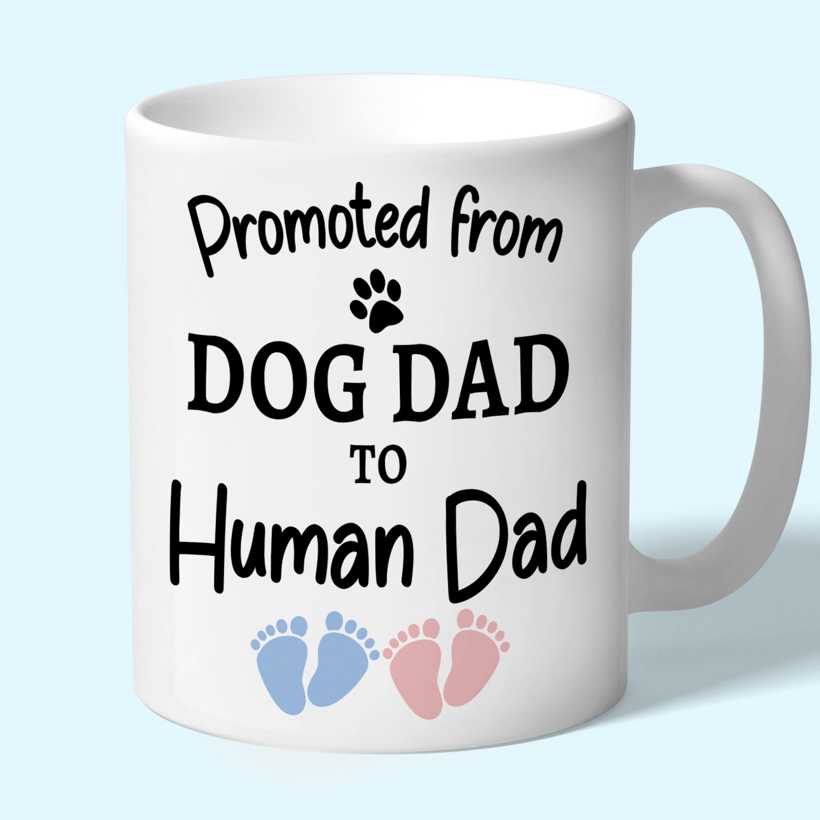 Dog Dad Promoted to Human Dad Mug Twins