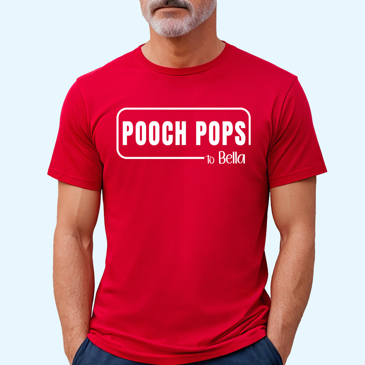 Pooch Pops T-Shirt Personalised with Dogs Names Red