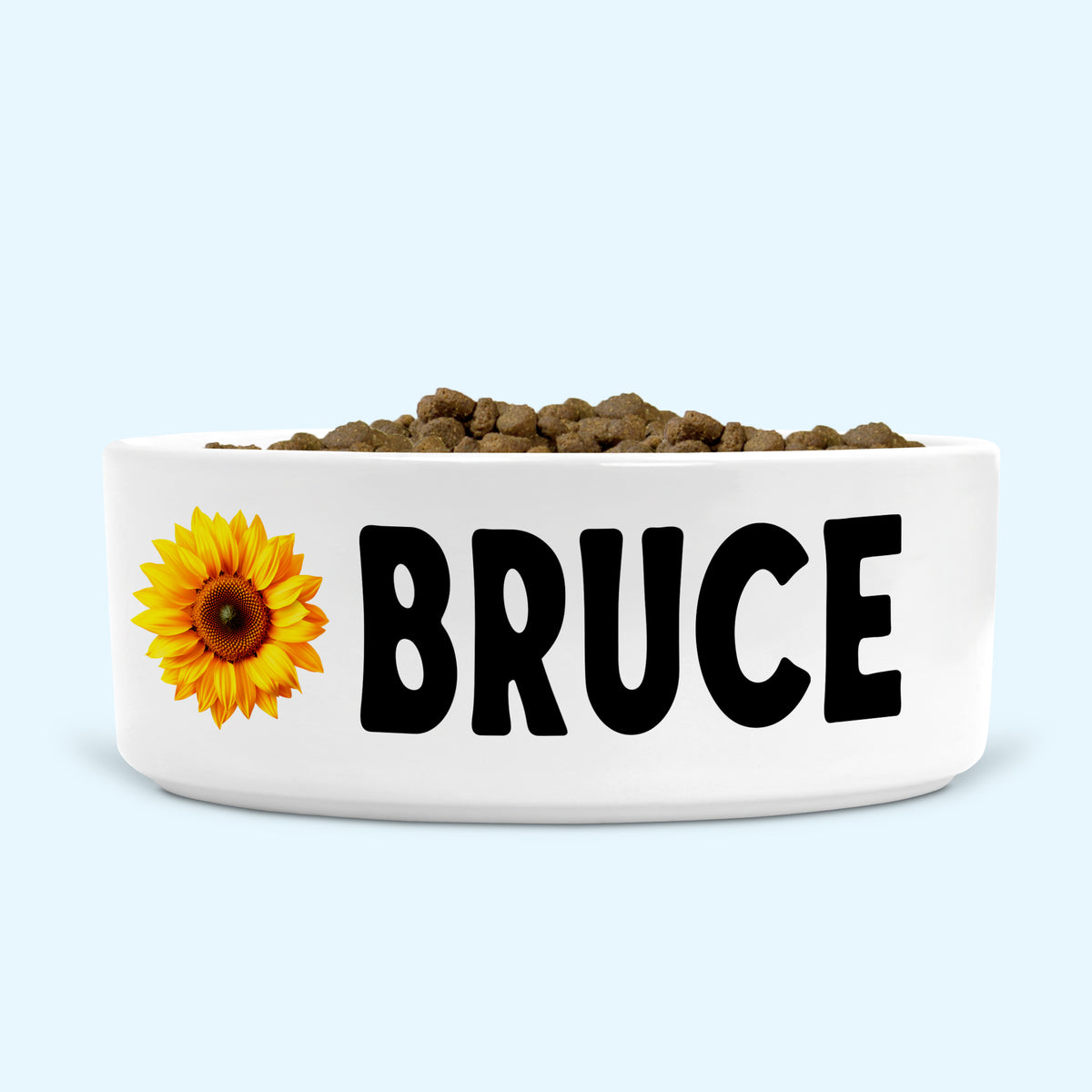 personalised dog bowl sunflower