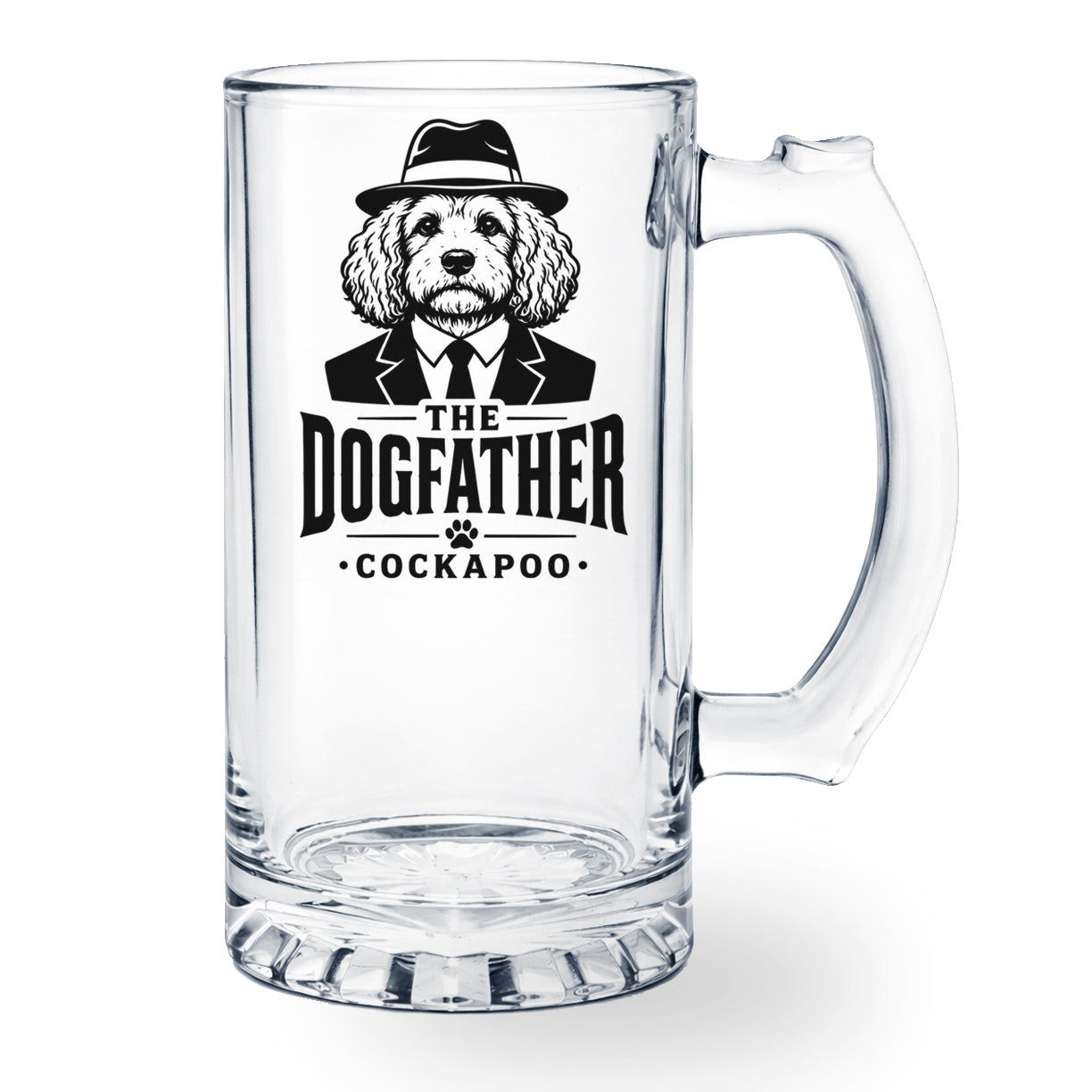 The Dogfather cockapoo dad beer glass gift