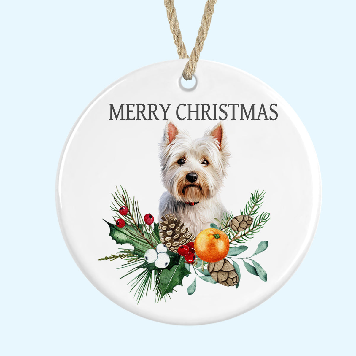 Merry Christmas Ceramic Christmas Tree Ornament