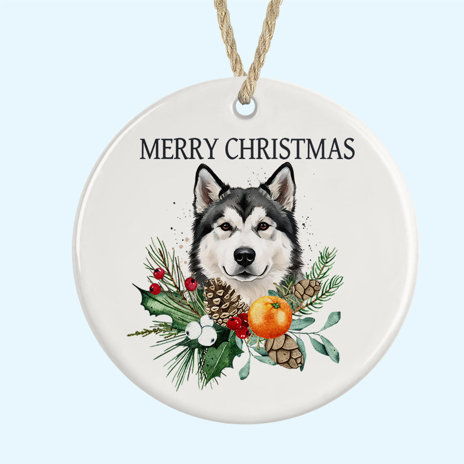 Merry Christmas Ceramic Christmas Tree Ornament