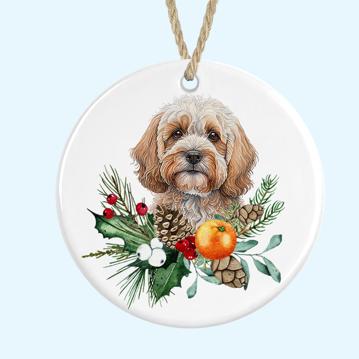 cockapoo christmas tree ornament ceramic decoration