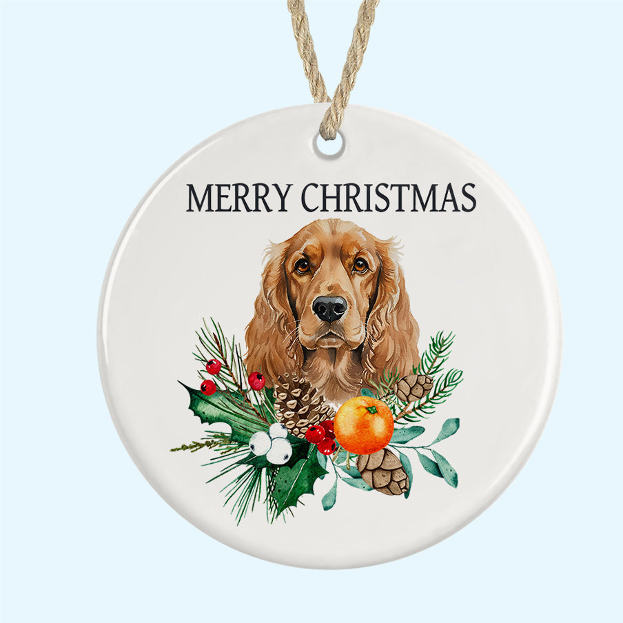Merry Christmas Ceramic Christmas Tree Ornament