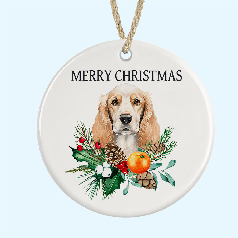 Merry Christmas Ceramic Christmas Tree Ornament