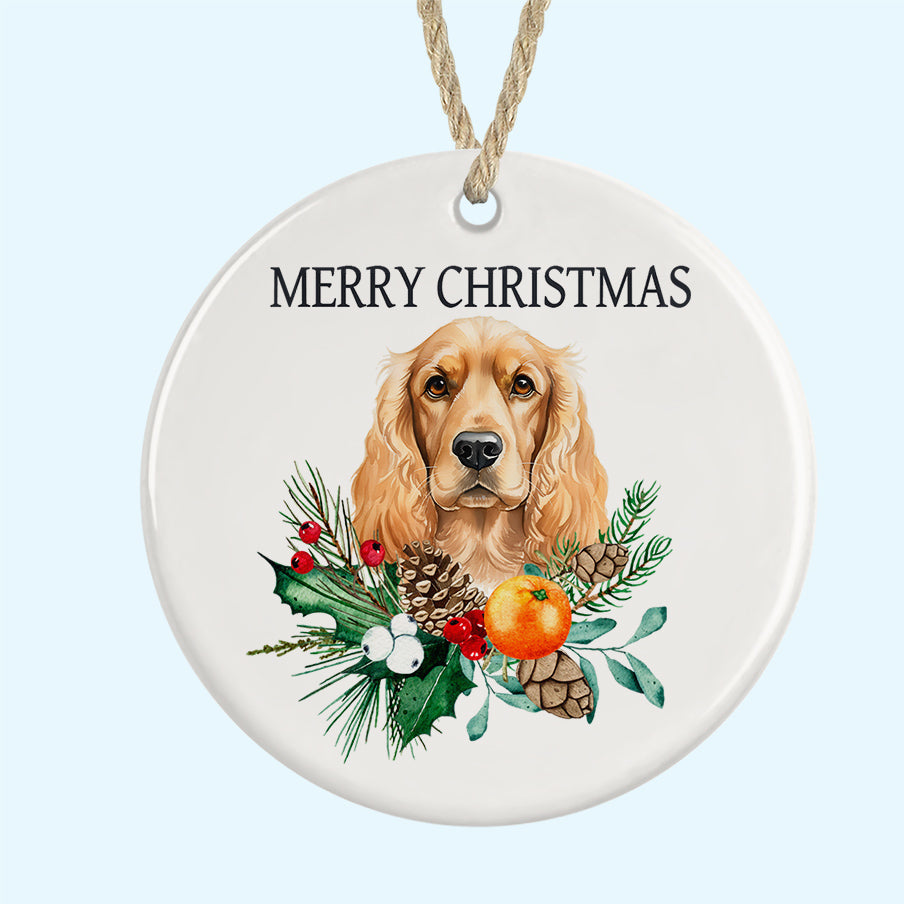 Merry Christmas Ceramic Christmas Tree Ornament