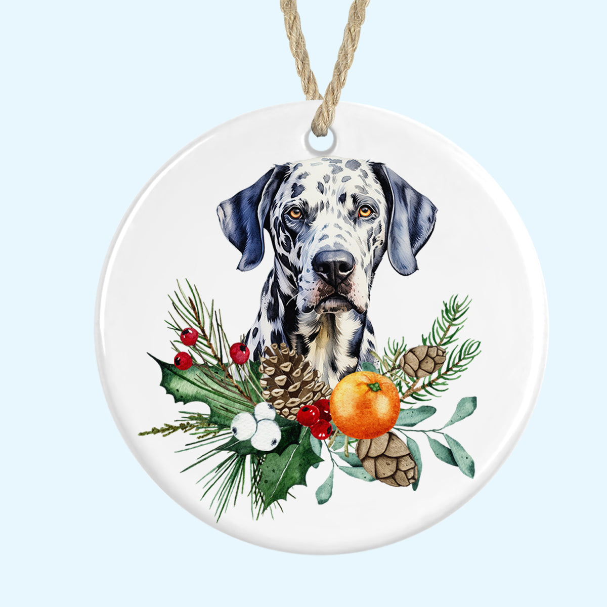 dalmatian christmas tree ornament ceramic decoration