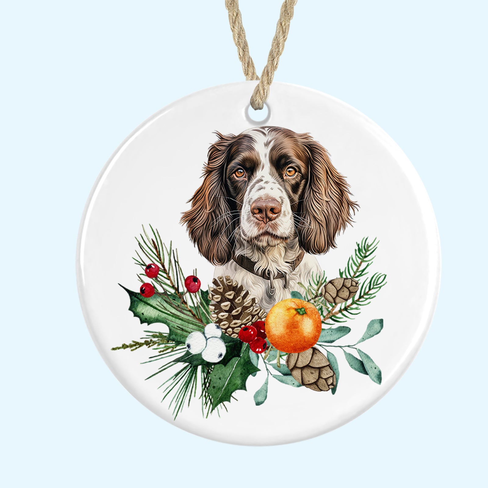 english springer spaniel christmas tree ornament ceramic decoration