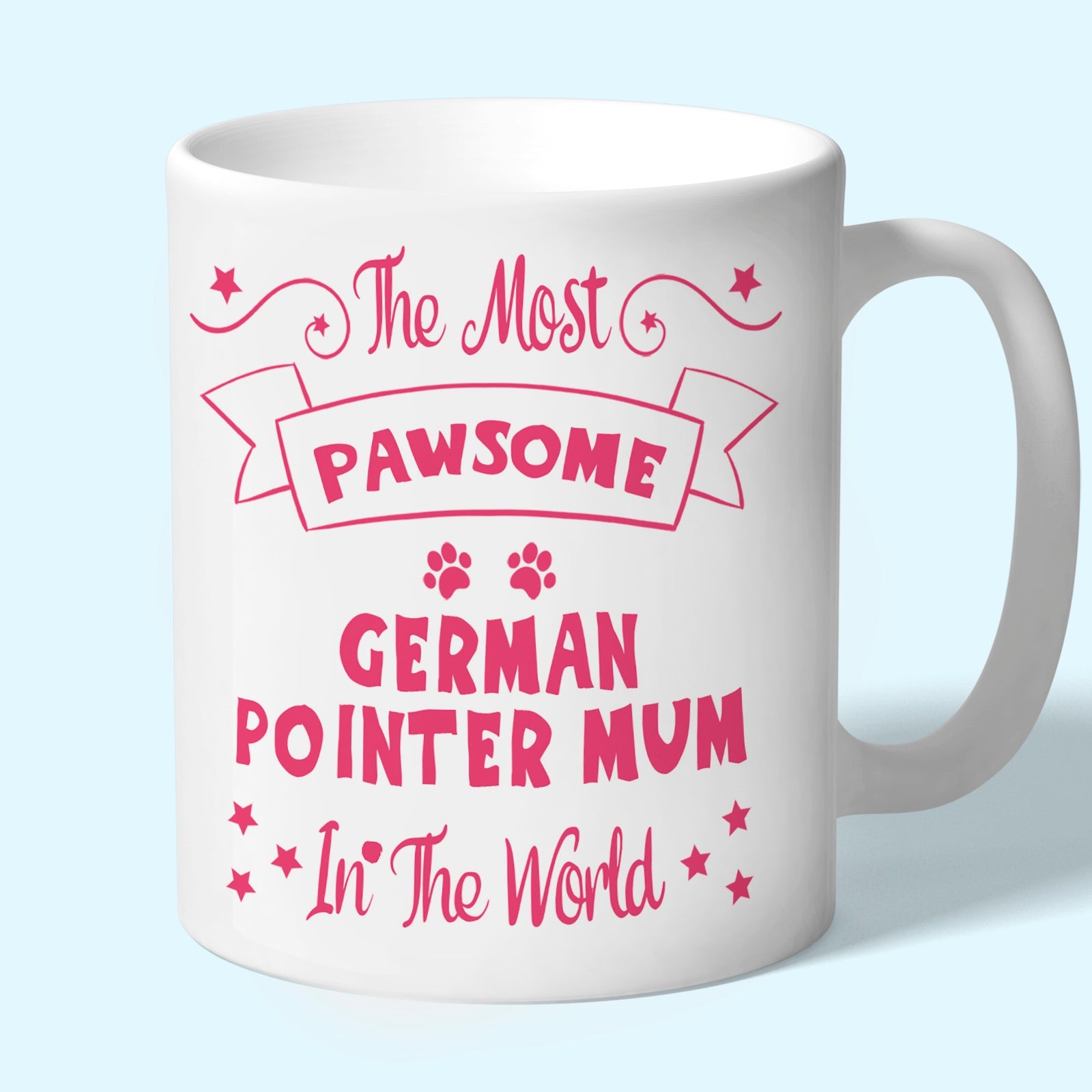The Most Pawsome German Pointer mum mug in black design