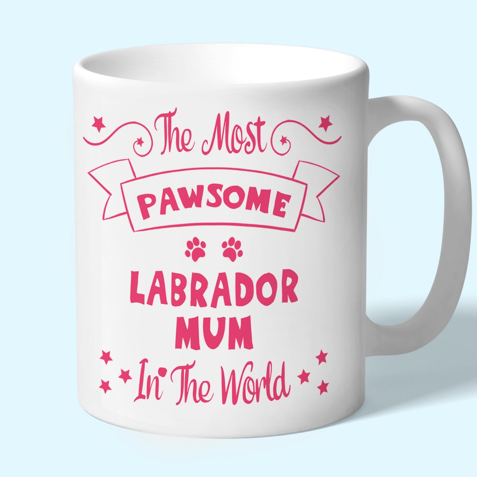 The Most Pawsome Labrador mum mug in black design
