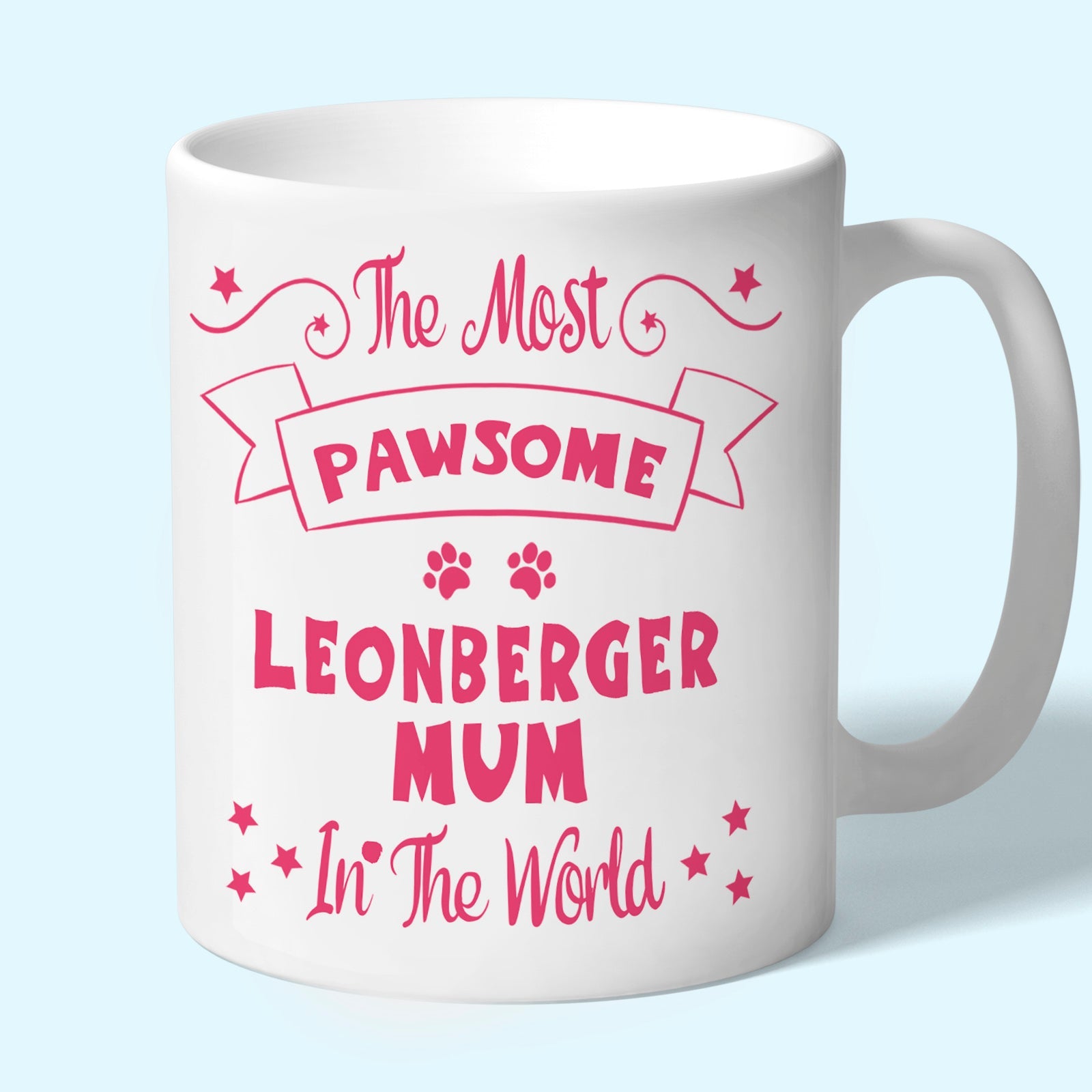The Most Pawsome Leonberger mum mug in black design