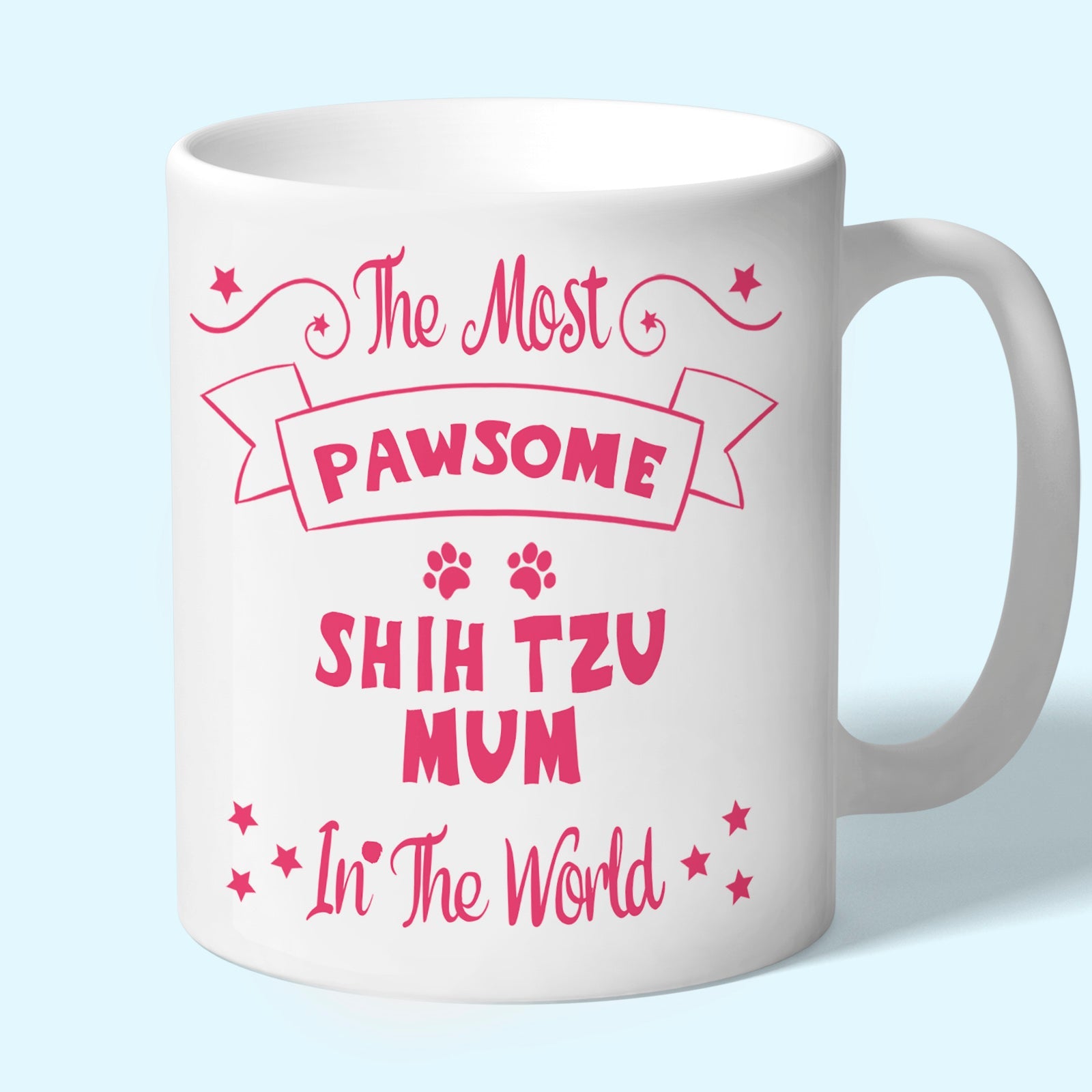 The Most Pawsome Shih Tzu mum mug in black design