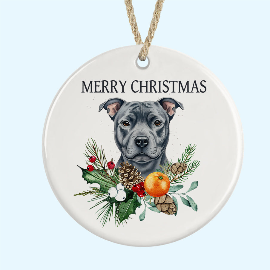 Merry Christmas Ceramic Christmas Tree Ornament