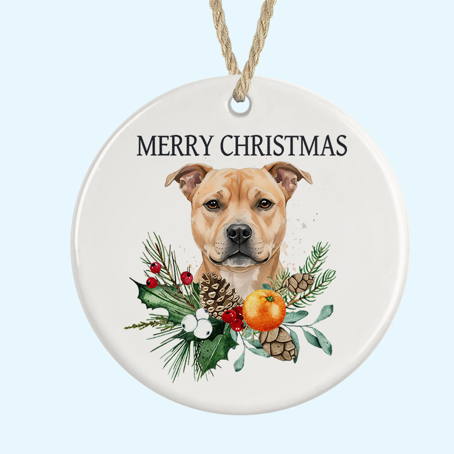 Merry Christmas Ceramic Christmas Tree Ornament