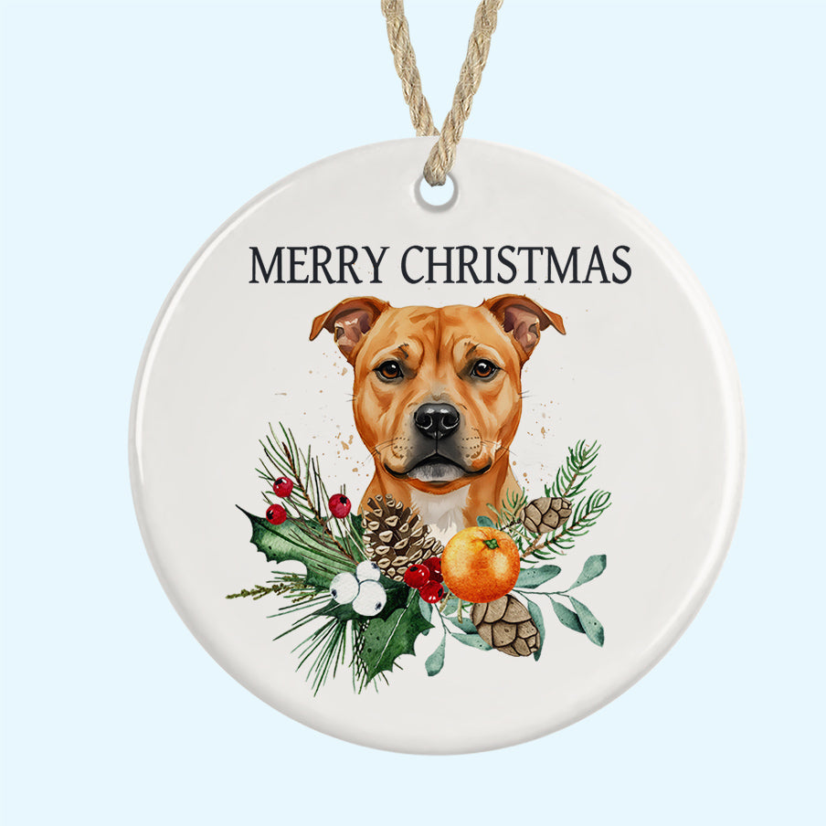 Merry Christmas Ceramic Christmas Tree Ornament