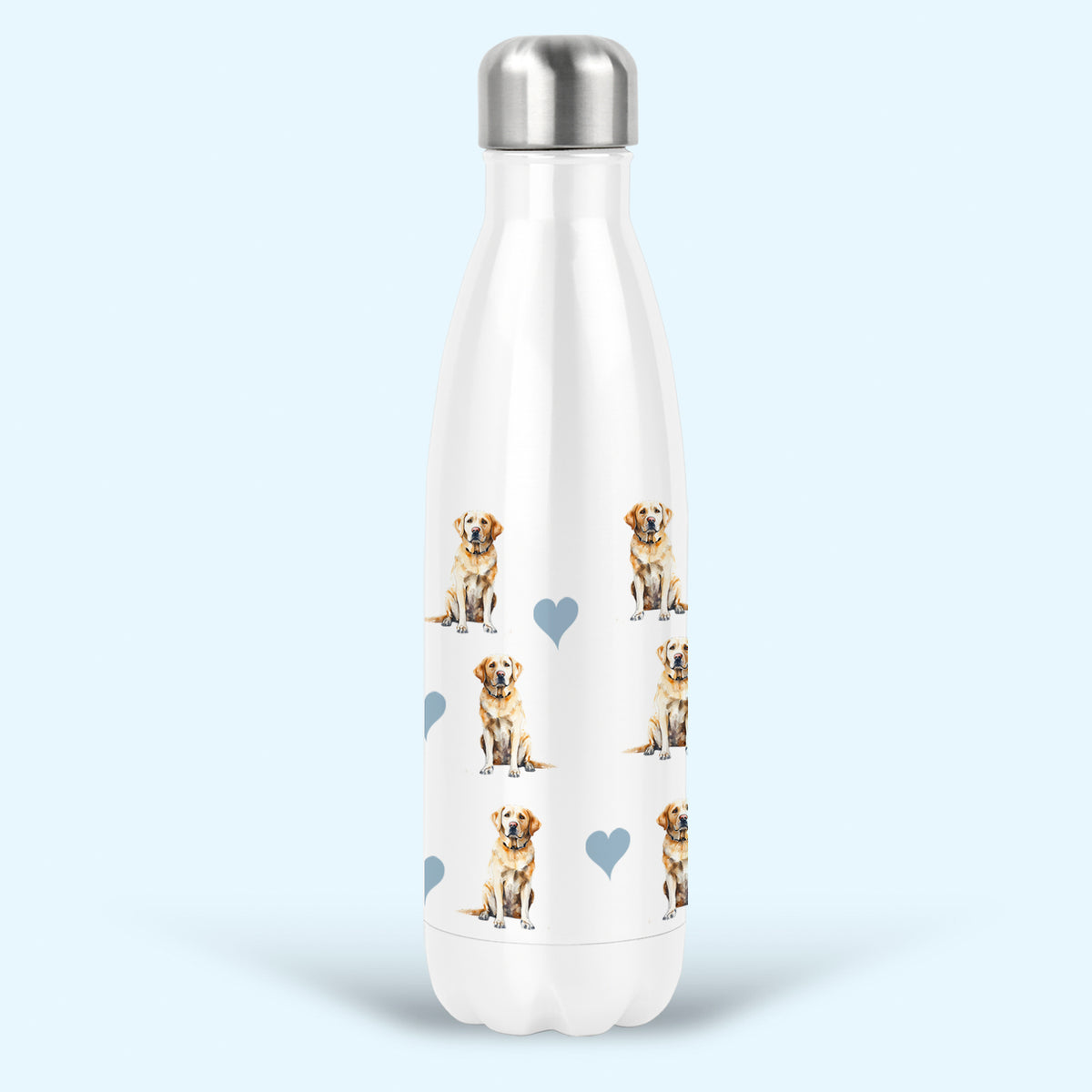 Golden Labrador Water Drink Bottle, Stainless Steel Insulated